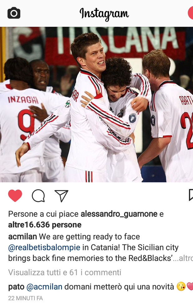  Pato e il messaggio al Milan 