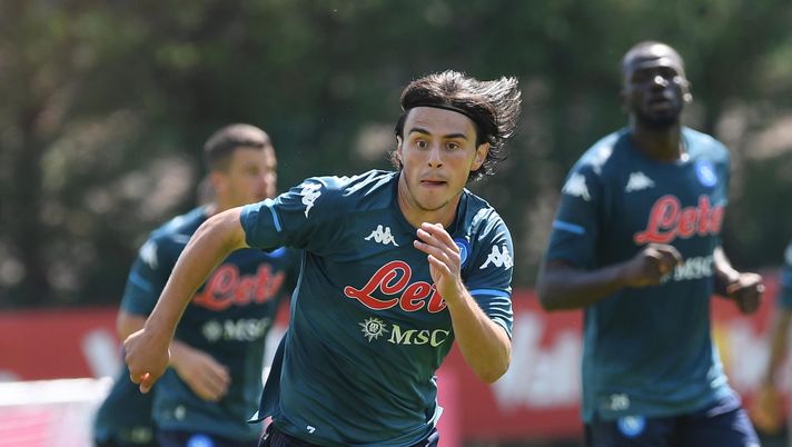 DIMARO, ITALY - JULY 23: Eljif Elmas of Napoli during an SSC Napoli training session on July 23, 2021 in Dimaro, Italy. (Photo by SSC NAPOLI/SSC NAPOLI via Getty Images) 