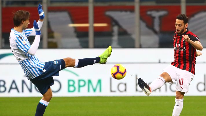 Hakan Calhanoglu in Milan-SPAL, Getty Images 