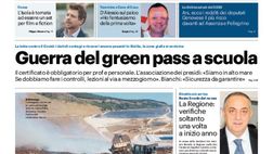 Prima Pagina, Giornale di Sicilia: “Guerra del green pass a scuola”