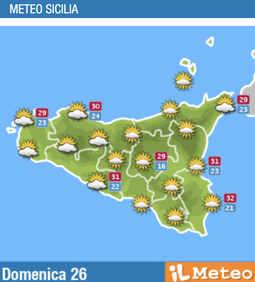 Meteo, Palermo: sole e caldo, le previsioni di domenica 26 settembre Meteo, Palermo: sole e caldo, le previsioni di domenica 26 settembre