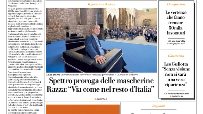 Prima Pagina, La Repubblica-Palermo: “La sfida di Musumeci: Sono ricandidato” 