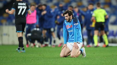 NAPLES, ITALY - MARCH 03: Khvicha Kvaratskhelia of SSC Napoli reacts following the Serie A match between SSC Napoli and SS Lazio at Stadio Diego Armando Maradona on March 03, 2023 in Naples, Italy. (Photo by Francesco Pecoraro/Getty Images) napoli lazio