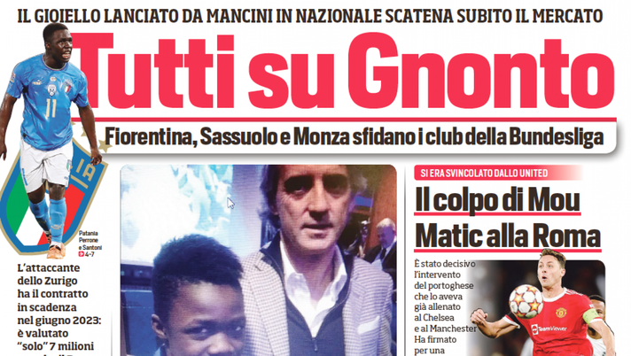 EDICOLA CDS – Tutti su Gnonto: il giovane lanciato da Mancini scatena subito il mercato EDICOLA CDS – Tutti su Gnonto: il giovane lanciato da Mancini scatena subito il mercato - immagine 1