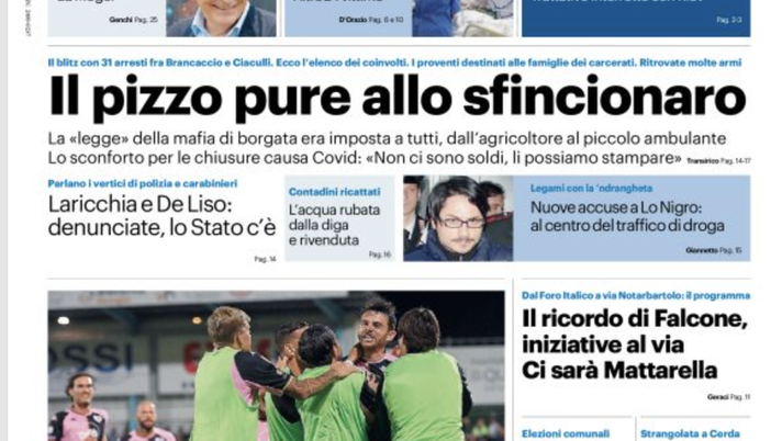Prima Pagina, Giornale di Sicilia: “Playoff, Palermo avanti tutta. I casi risalgono”  prima pagina