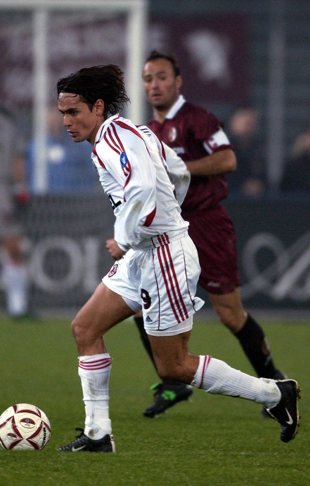 4 Nov 2001: Filippo Inzaghi of AC Milan in action during the Serie A 10th Round League match between Torino and AC Milan, played at the Delle Alpi Stadium in Turin. DIGITAL IMAGE. Mandatory Credit: Grazia Neri/ALLSPORT 4 Nov 2001: Filippo Inzaghi of AC Milan in action during the Serie A 10th Round League match between Torino and AC Milan, played at the Delle Alpi Stadium in Turin. DIGITAL IMAGE. Mandatory Credit: Grazia Neri/ALLSPORT