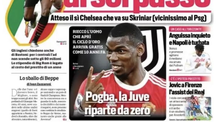 Prima Pagina, Corriere dello Sport: “Marotta al sorpasso. Pogba, la Juve…”  Prima Pagina, Corriere dello Sport: “Marotta al sorpasso. Pogba, la Juve…” - immagine 1