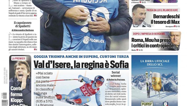 Prima Pagina, Corriere dello Sport: “Colpaccio Napoli. Dusan record, 33 come CR7” - immagine 1