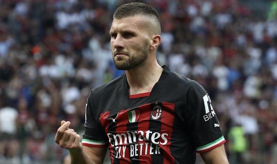 Ante Rebic (attaccante AC Milan), esulta per il suo secondo gol in Milan-Udinese 4-2 (Serie A 2022-2023) | News (Getty Images) Ante Rebic AC Milan Milan-Udinese 4-2 Serie A 2022-2023