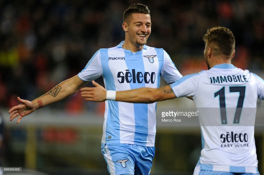 Milinkovic esulta con Immobile Milinkovic esulta con Immobile