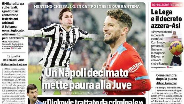 Prima Pagina, Corriere dello Sport: “La Befana è milanista. Pioli batte la Roma” Prima Pagina
