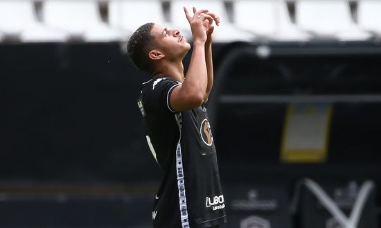 RIO DE JANEIRO, BRAZIL - JUNE 28: Luis Henrique of Botafogo celebrates his goal during the match between Botafogo and Cabofriense as part of the Carioca State Championship at Nilton Santos Stadium (aka Engenhao Stadium) on June 28, 2020 in Rio de Janeiro, Brazil. The match is played behind closed doors and further precautionary measures against the coronavirus (COVID - 19) Pandemic. (Photo by Buda Mendes/Getty Images)
