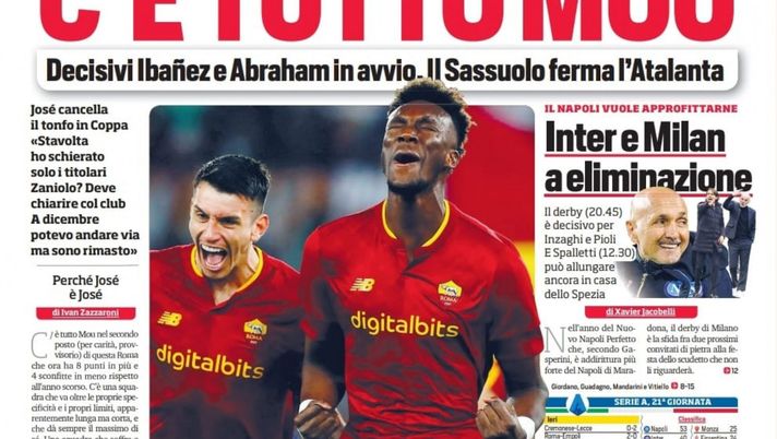 EDICOLA CDS – Inter e Milan a eliminazione: derby decisivo per Inzaghi e Pioli - immagine 1