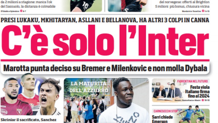 Prima Pagina, Corriere dello Sport: “C’è solo l’Inter. AAA vendesi Juve” Prima Pagina, Corriere dello Sport: “C’è solo l’Inter. AAA vendesi Juve” - immagine 1