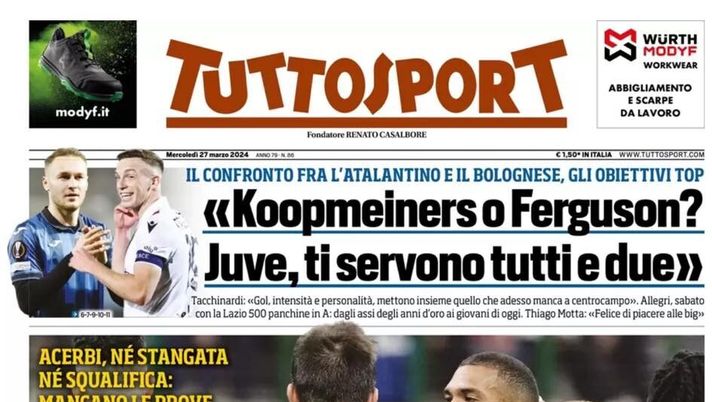 PRIMA PAGINA TUTTOSPORT OGGI