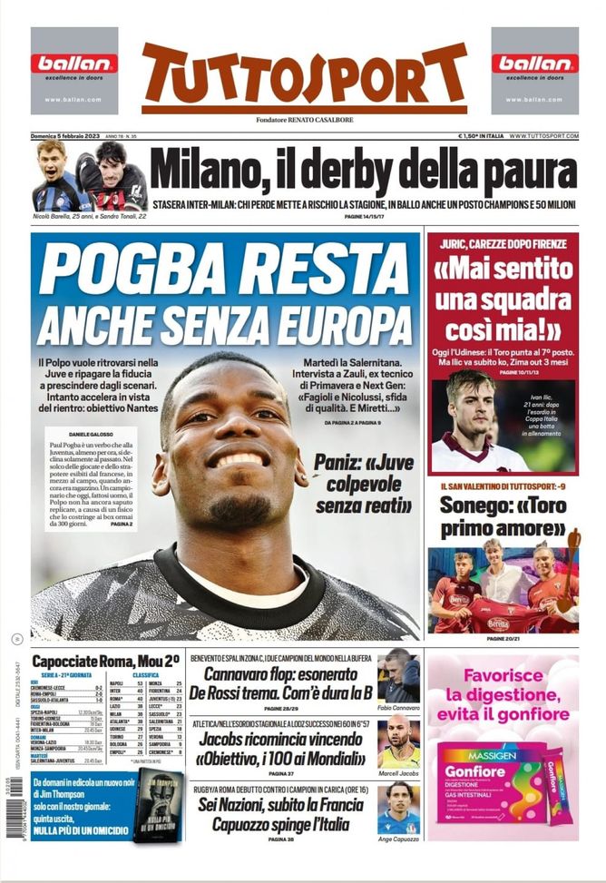 EDICOLA TS – Milano, il derby della paura: chi perde rischia la stagione EDICOLA TS – Milano, il derby della paura: chi perde rischia la stagione - immagine 1