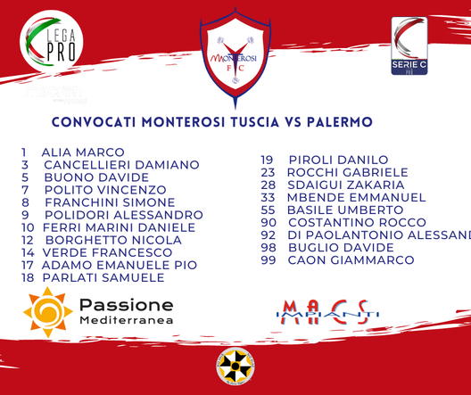 Monterosi-Palermo, i convocati di mister D’Antoni: l’elenco completo Monterosi-Palermo, i convocati di mister D’Antoni: l’elenco completo