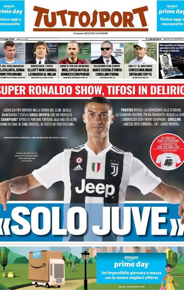 Prima Pagina, Tuttosport: “Solo Juve. Leonardo al Milan. Mou, spesa in Italia. Bari e Cesena, è finita…” Prima Pagina, Tuttosport: “Solo Juve. Leonardo al Milan. Mou, spesa in Italia. Bari e Cesena, è finita…”