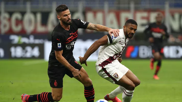 Giroud Bremer Milan-Torino Serie A 2021-2022