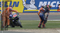 Moto GP Silverstone, paura per Quartararo disarcionato dalla moto nelle Libere 2
