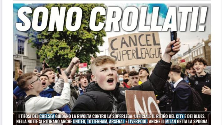 Prima Pagina, Tuttosport: “Sono crollati! Anche il Milan getta la spugna. Dodici punti e Conte può fare festa” 