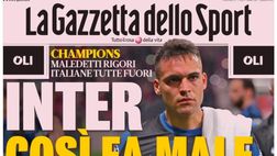 PRIMA PAGINA GAZZETTA DELLO SPORT OGGI: “Inter, così fa male”