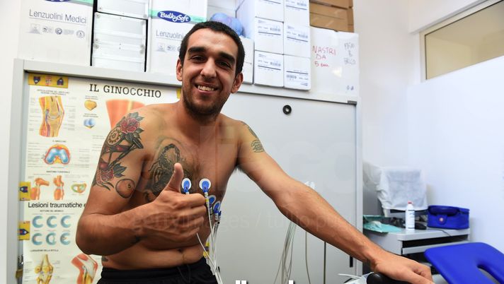 PALERMO, ITALY - AUGUST 01:  Giuseppe Bellusci of US Citta' di Palermo looks on during medical tests on August 1, 2017 in Palermo, Italy.  (Photo by Tullio M. Puglia/Getty Images) 