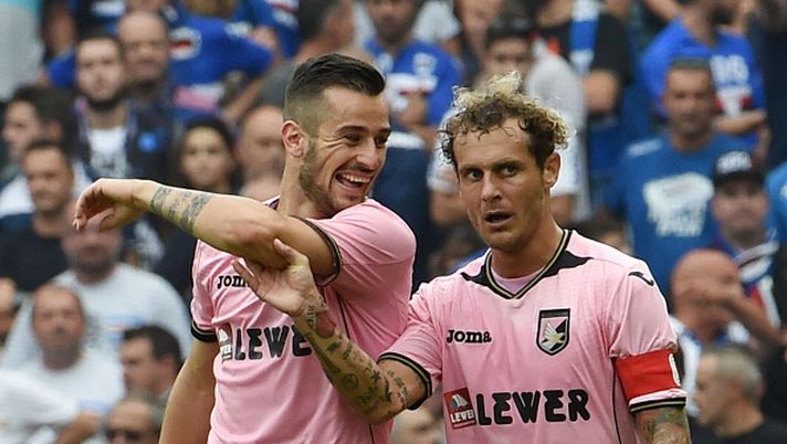 Ilija Nestorovski e Alessandro Diamanti, giocatori del Palermo