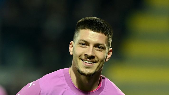esultanza gol Luka Jovic AC Milan Frosinone-Milan 2-3 Serie A 2023-2024