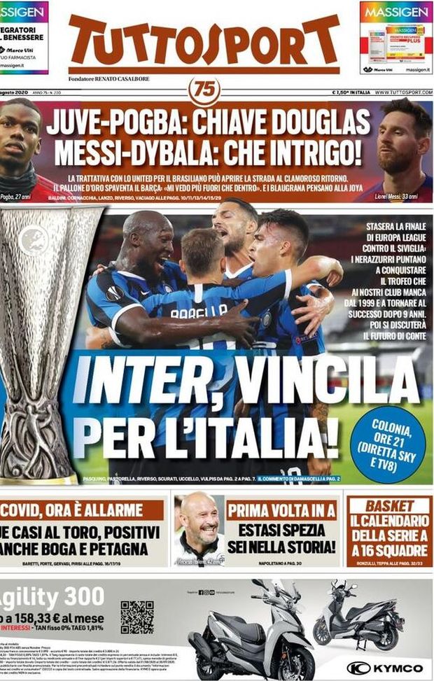 TUTTOSPORT – La Prima Pagina Di Oggi, 21 Agosto 2020 - Pianeta Milan