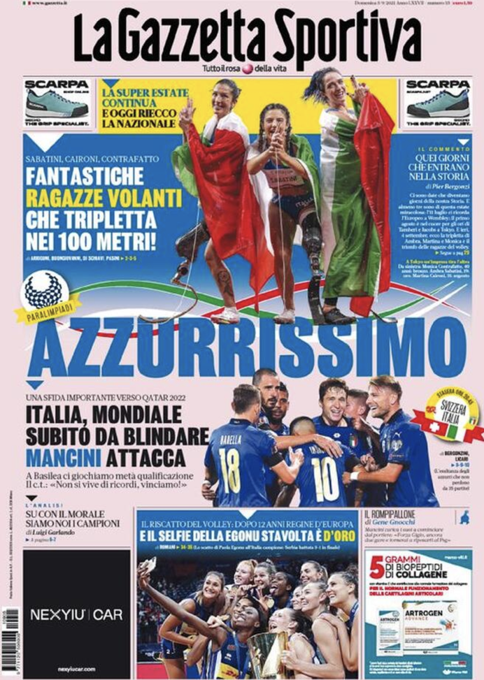 Prima Pagina, Gazzetta dello Sport: “Italia, Mondiale subito da blindare” 