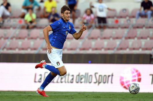 VICENZA, ITALY - SEPTEMBER 07: Lorenzo Lucca of Italy U21 in action during the UEFA European Under-21 Championship Qualifier between Italy U21 and Montenegro U21 at Stadio Romeo Menti on September 07, 2021 in Vicenza, Italy. (Photo by Alessandro Sabattini/Getty Images) VICENZA, ITALY - SEPTEMBER 07: Lorenzo Lucca of Italy U21 in action during the UEFA European Under-21 Championship Qualifier between Italy U21 and Montenegro U21 at Stadio Romeo Menti on September 07, 2021 in Vicenza, Italy. (Photo by Alessandro Sabattini/Getty Images)