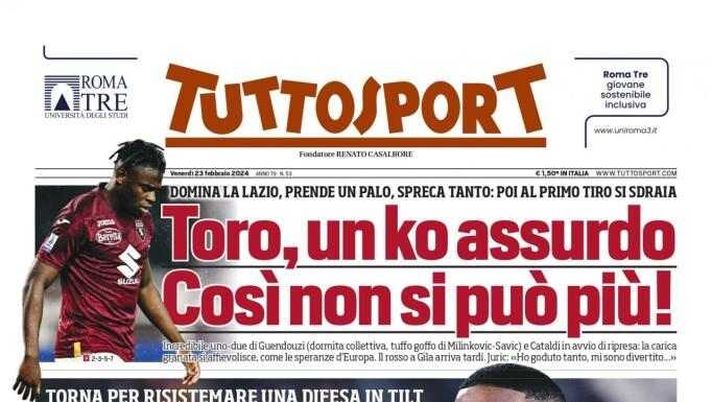 PRIMA PAGINA TUTTOSPORT OGGI: “Torino così non si può, un ko assurdo” - immagine 1