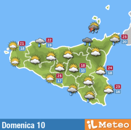Meteo, Palermo: pioggia e schiarite, le previsioni di domenica 10 ottobre meteo