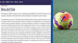 Il Bologna: “Chiesto il rinvio della gara con l’Inter e di quella col Cagliari”