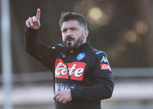 Gennaro Gattuso durante l'allenamento con il Napoli Gennaro Gattuso durante l'allenamento con il Napoli