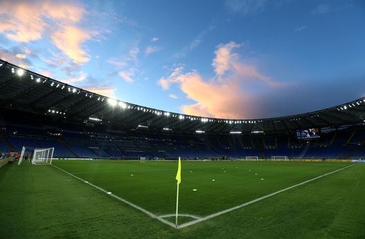 ROME, ITALY - JANUARY 24: General view inside of the stadium ahead of the Serie A match between SS Lazio and US Sassuolo at Stadio Olimpico on January 24, 2021 in Rome, Italy. Sporting stadiums around Italy remain under strict restrictions due to the Coronavirus Pandemic as Government social distancing laws prohibit fans inside venues resulting in games being played behind closed doors. (Photo by Paolo Bruno/Getty Images) ROME, ITALY - JANUARY 24: General view inside of the stadium ahead of the Serie A match between SS Lazio and US Sassuolo at Stadio Olimpico on January 24, 2021 in Rome, Italy. Sporting stadiums around Italy remain under strict restrictions due to the Coronavirus Pandemic as Government social distancing laws prohibit fans inside venues resulting in games being played behind closed doors. (Photo by Paolo Bruno/Getty Images)