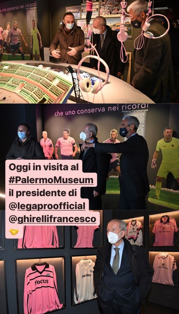 Palermo, il club rosanero accoglie Ghirelli: il presidente Lega Pro visita il museo- immagine 2