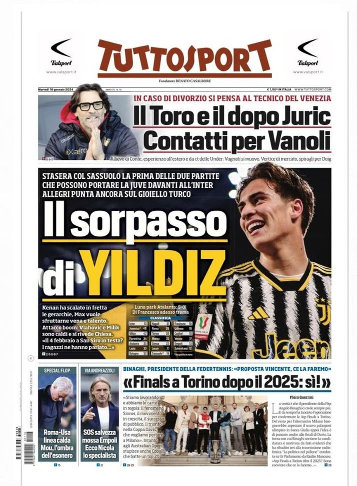 EDICOLA TS – Il sorpasso di Yildiz. Mourinho, l’ombra dell’esonero - immagine 1