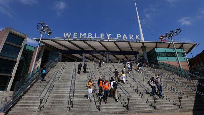 LONDON, ENGLAND - MAY 30: General view of Wembley Park station ahead of the Sky Bet League One Play-off Final match between Blackpool and Lincoln City at Wembley Stadium on May 30, 2021 in London, England. A limited number of fans will be allowed into the stadium as Coronavirus restrictions begin to ease in the UK following the COVID-19 pandemic. (Photo by Catherine Ivill/Getty Images) LONDON, ENGLAND - MAY 30: General view of Wembley Park station ahead of the Sky Bet League One Play-off Final match between Blackpool and Lincoln City at Wembley Stadium on May 30, 2021 in London, England. A limited number of fans will be allowed into the stadium as Coronavirus restrictions begin to ease in the UK following the COVID-19 pandemic. (Photo by Catherine Ivill/Getty Images)