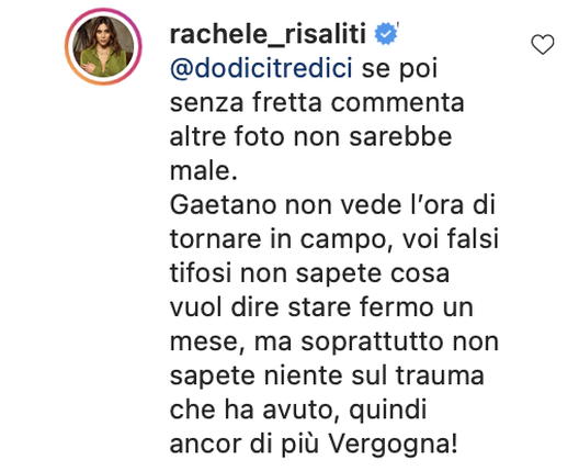 Lady Castrovilli risponde ad un tifoso: “Vergogna! Voi non sapete niente”- immagine 2