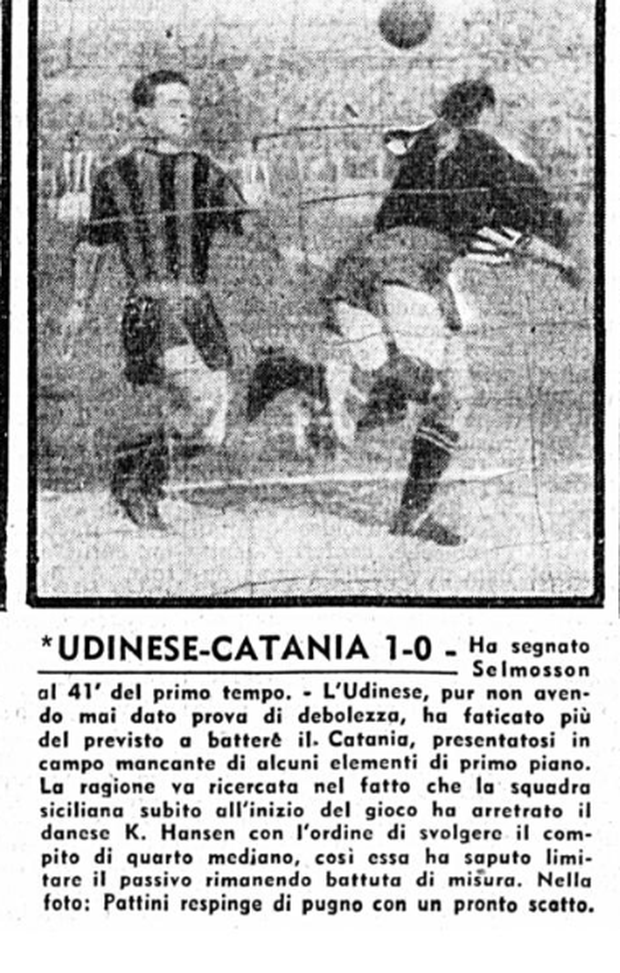 Accadde Oggi: 21/2/1955 Selmosson regala la vittoria all’Udinese
