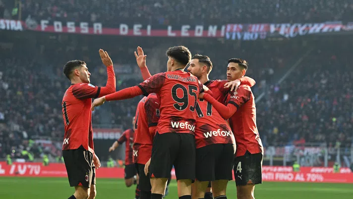 esultanza Noah Okafor AC Milan Milan-Monza 3-0 Serie A 2023-2024