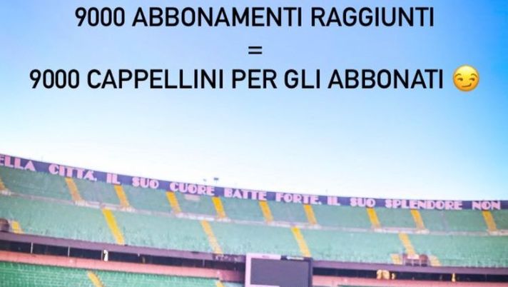 Palermo, raggiunta quota 9.000 abbonamenti al “Renzo Barbera”. I cappellini… - immagine 1