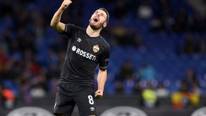 CSKA Moscow's Croatian midfielder Nikola Vlasic celebrates his goal during the UEFA Europa League Group H football match between Espanyol and CSKA Moscow at the RCDE Stadium in Cornella de Llobregat near Barcelona, on December 12, 2019. (Photo by Josep LAGO / AFP) (Photo by JOSEP LAGO/AFP via Getty Images) Vlasic è del Torino: visite già in giornata, ecco le vere cifre per il regalo a Juric - immagine 1