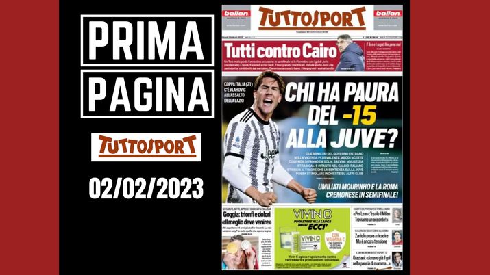 Prima pagina Tuttosport: 'Chi ha paura del - 15 alla Juve?'