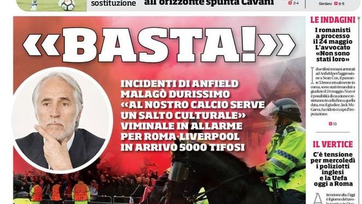 Prima Pagina, Corriere dello Sport: “Basta! Malagò durissimo: ‘Al nostro calcio serve un salto culturale’. Dybala o mai più: Allegri può escluderlo. Gli Italiani vogliono Ancelotti…” Prima Pagina, Corriere dello Sport: “Basta! Malagò durissimo: ‘Al nostro calcio serve un salto culturale’. Dybala o mai più: Allegri può escluderlo. Gli Italiani vogliono Ancelotti…”