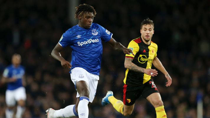 LIVERPOOL, ENGLAND - OCTOBER 29: Moise Kean of Everton runs with the ball during the Carabao Cup Round of 16 match between Everton and Watford at Goodison Park on October 29, 2019 in Liverpool, England. (Photo by Jan Kruger/Getty Images) LIVERPOOL, ENGLAND - OCTOBER 29: Moise Kean of Everton runs with the ball during the Carabao Cup Round of 16 match between Everton and Watford at Goodison Park on October 29, 2019 in Liverpool, England. (Photo by Jan Kruger/Getty Images)