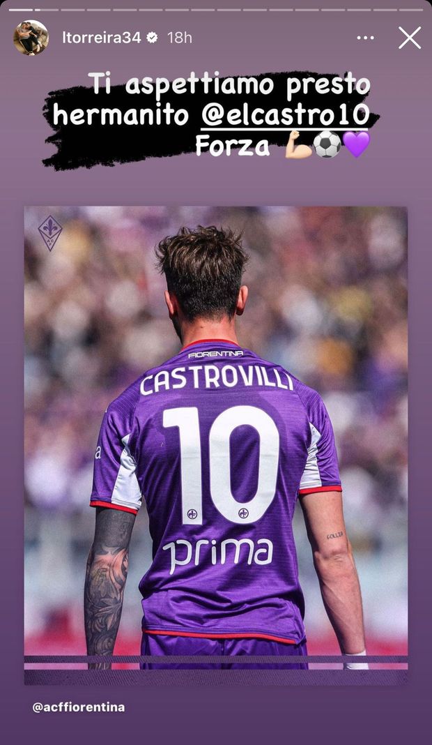 FOTO – Tutti i messaggi di conforto per Castrovilli: da Igor a Piatek- immagine 6