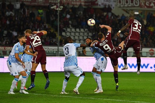 TURIN, ITALY - SEPTEMBER 02: Nicolas Nkoulou (R) of Torino FC scores the opening goal during the Serie A match between Torino FC and SPAL at Stadio Olimpico di Torino on September 2, 2018 in Turin, Italy. (Photo by Valerio Pennicino/Getty Images) TURIN, ITALY - SEPTEMBER 02: Nicolas Nkoulou (R) of Torino FC scores the opening goal during the Serie A match between Torino FC and SPAL at Stadio Olimpico di Torino on September 2, 2018 in Turin, Italy. (Photo by Valerio Pennicino/Getty Images)